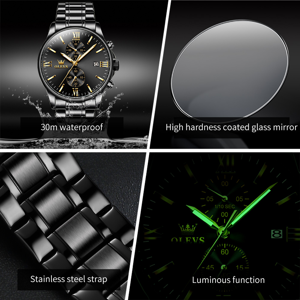 OLEVS 2886 montre à Quartz noi - Luxury Watch Magazine avis et prix